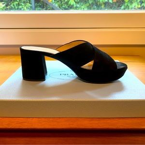 Prada Suede Platform  Slides